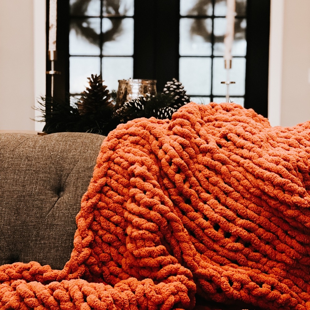 Chunky blanket in Spiced Persimmon 🍁